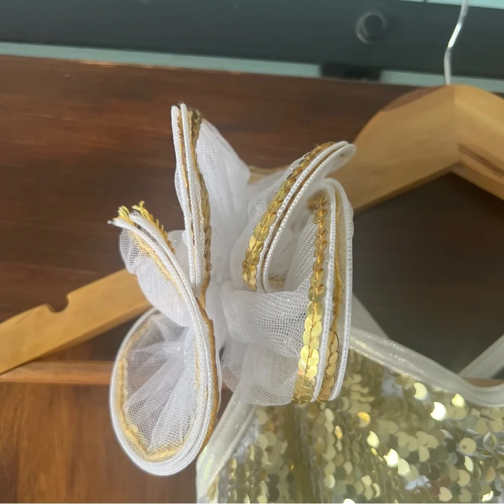 Weissman Gold and‎ White Sequin Girls SC Tutu Kids Costume Dress